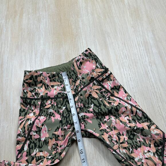 Sweaty Betty XXS Power 7/8 Leggings Camo Pink Olive Print Mid Rise Workout Pants - Picture 8 of 15